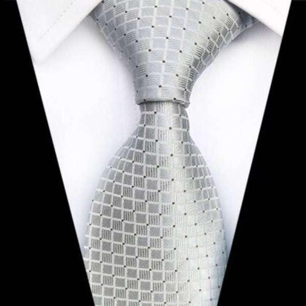 Cravate ArgentéE à Motif Damier