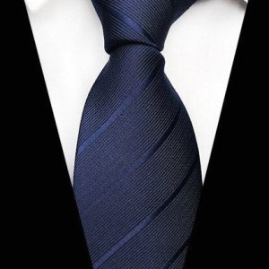 Cravate Bleu Marine à Rayures