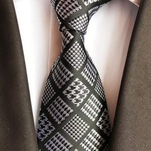 Cravate à Carreaux Motifs Noir Et Blanc