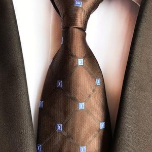 Cravate à Carreaux Marron Et Violet