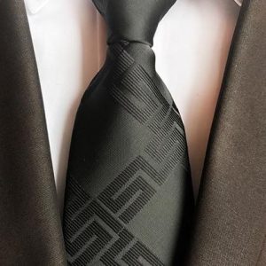 Cravate à Carreaux Noire à Motifs